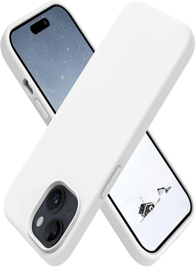 OTOFLY Designed for iPhone 15 Plus Case, Silicone Shockproof Slim Thin Phone Case for iPhone 15 Plus (6.7 inch), (White)